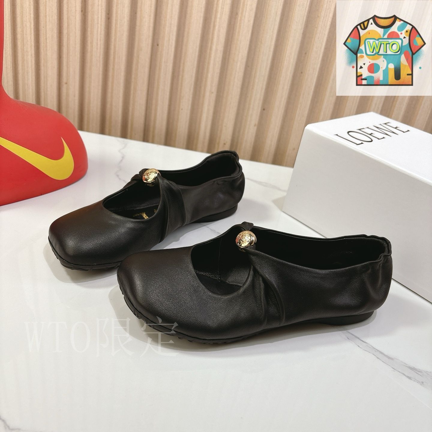 2年保障。 LOEWE ロエベ フラット メリージェーン シューズ03-3 条件付き送料無料