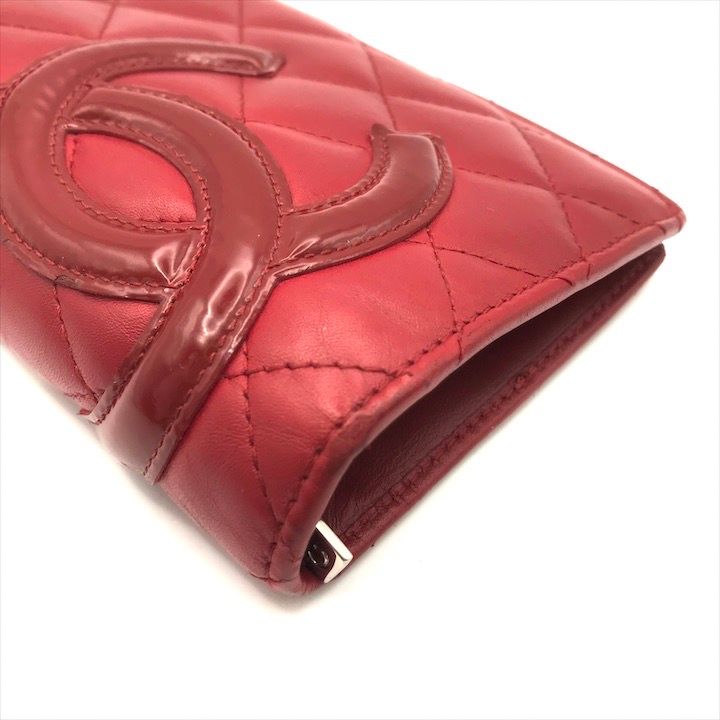 良品 CHANEL シャネル ココマーク カンボンライン マトラッセ 二つ折り  