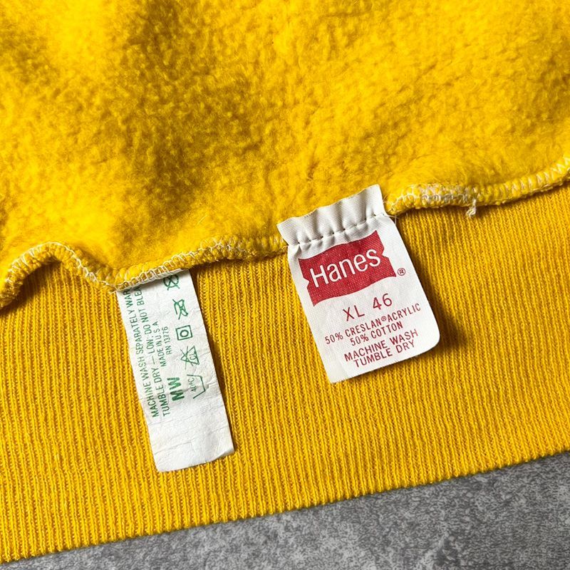 70s USA製 Hanes 企業ロゴ プリント スウェット フード パーカー XL 