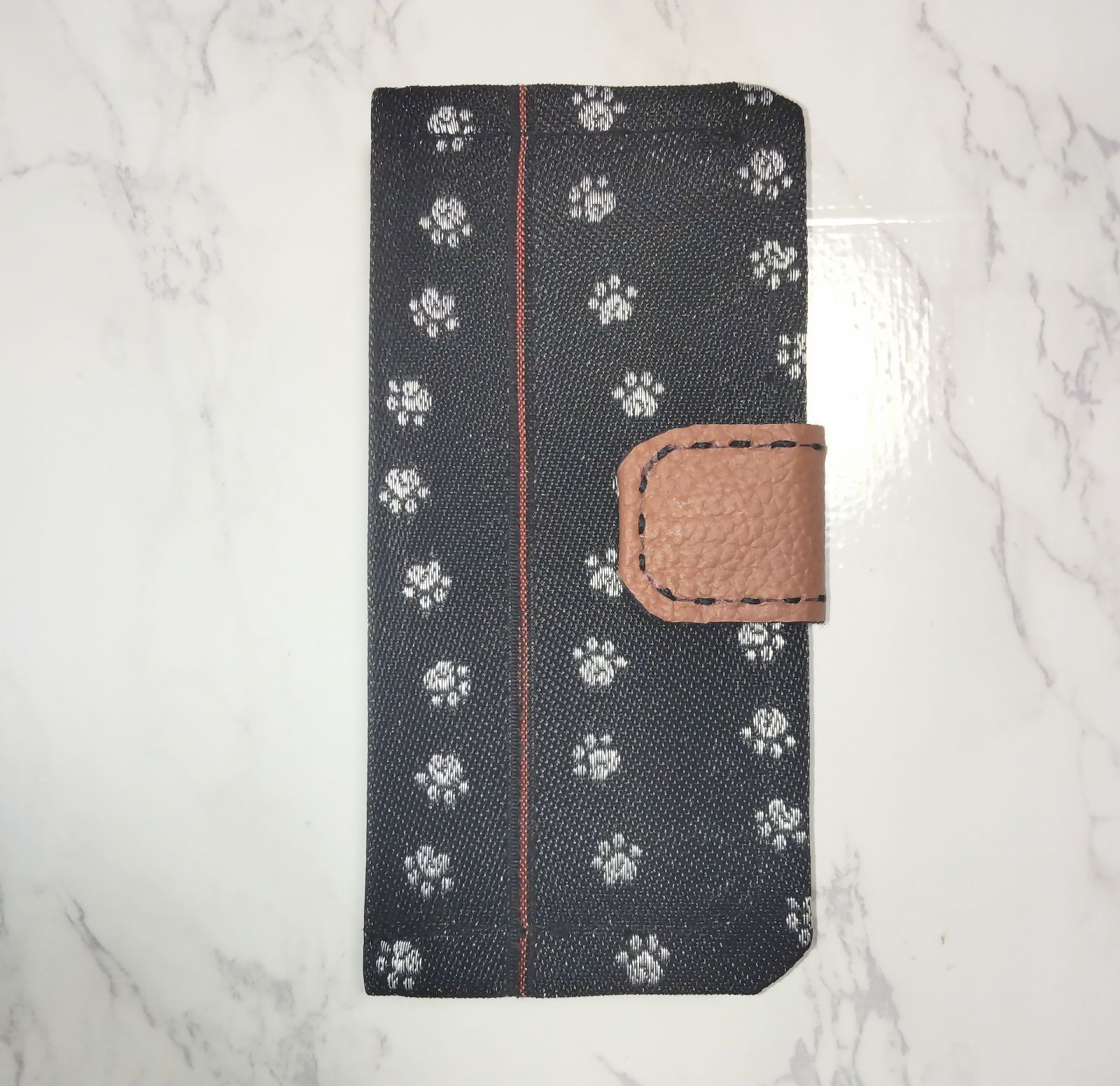 ❣️ビーズワコ手作り✨畳縁猫球柄手帳型スマホケース