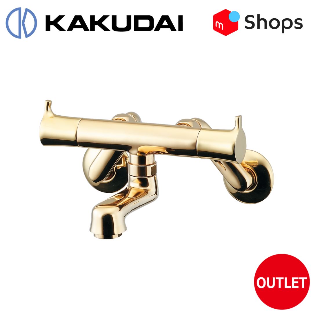 KAKUDAI デザイン2ハンドル混合栓 ゴールド _ 128-015-CG