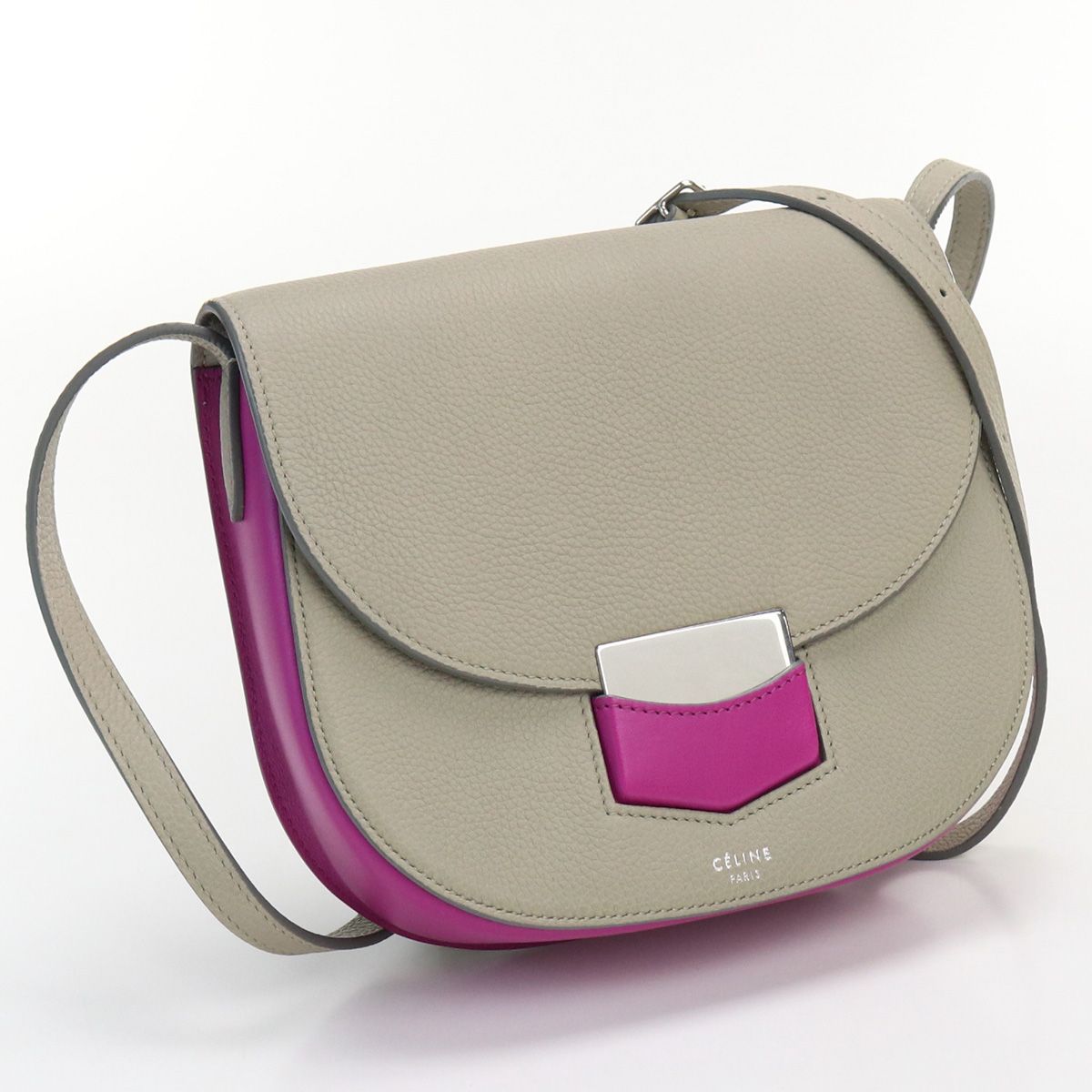 CELINE セリーヌ スモールトロッター 176643 斜め掛け ショルダーバッグ レザー【中古】 レディース ブランド 海外ブランド ご ...