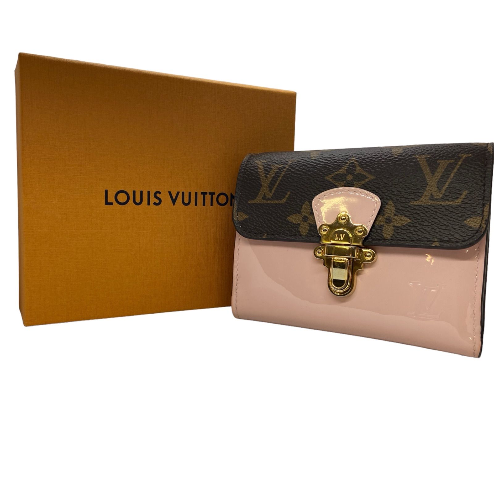 LOUIS VUITTON ルイヴィトン ポルトフォイユチェリーウッド モノグラム・ヴェルニ 三つ折り財布 ローズバレリーヌ ピンク M61911  NZ1128 - メルカリ