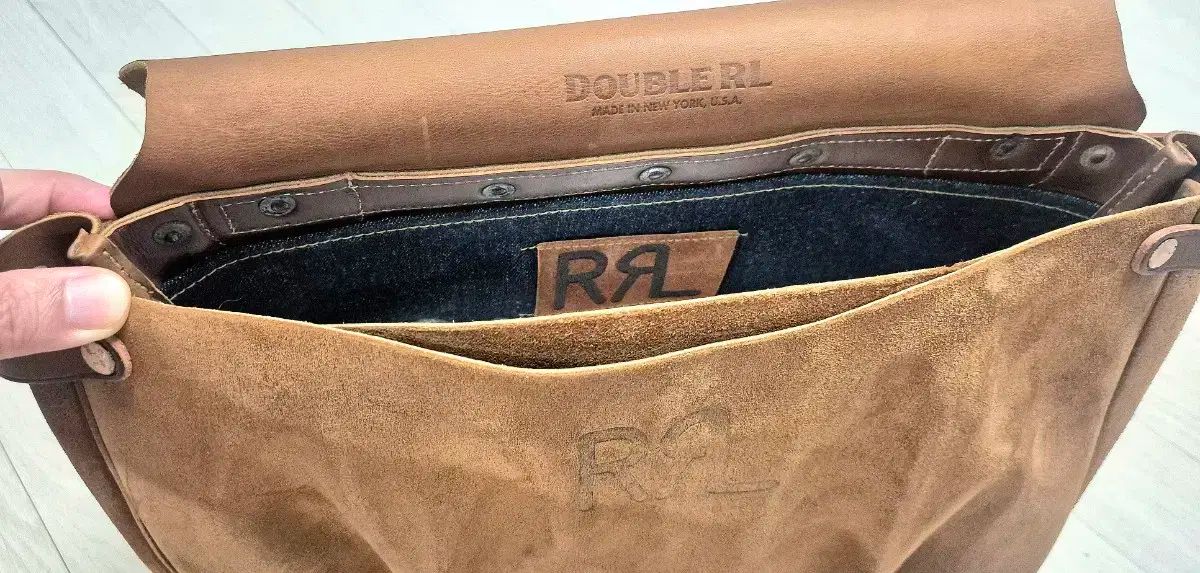 RRL ダブルアールエル ラフアウト スウェード メイルバッグ クロスバック