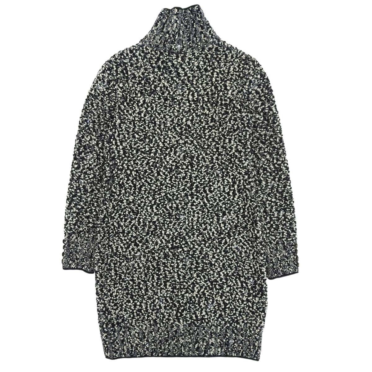 シャネル　ワンピース　正規品　ココマーク付き　レア　ニット　チュニック CHANEL シャネル ニットワンピース チュニック 半袖 総柄 ワン