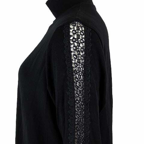 『美品』⭐️トクコプルミエヴォル⭐️黒地に木やお花鳥等柄裾レース豪華チュニック❣️ 美品』⭐️トクコプルミエヴォル⭐️黒地に木やお花鳥等柄裾