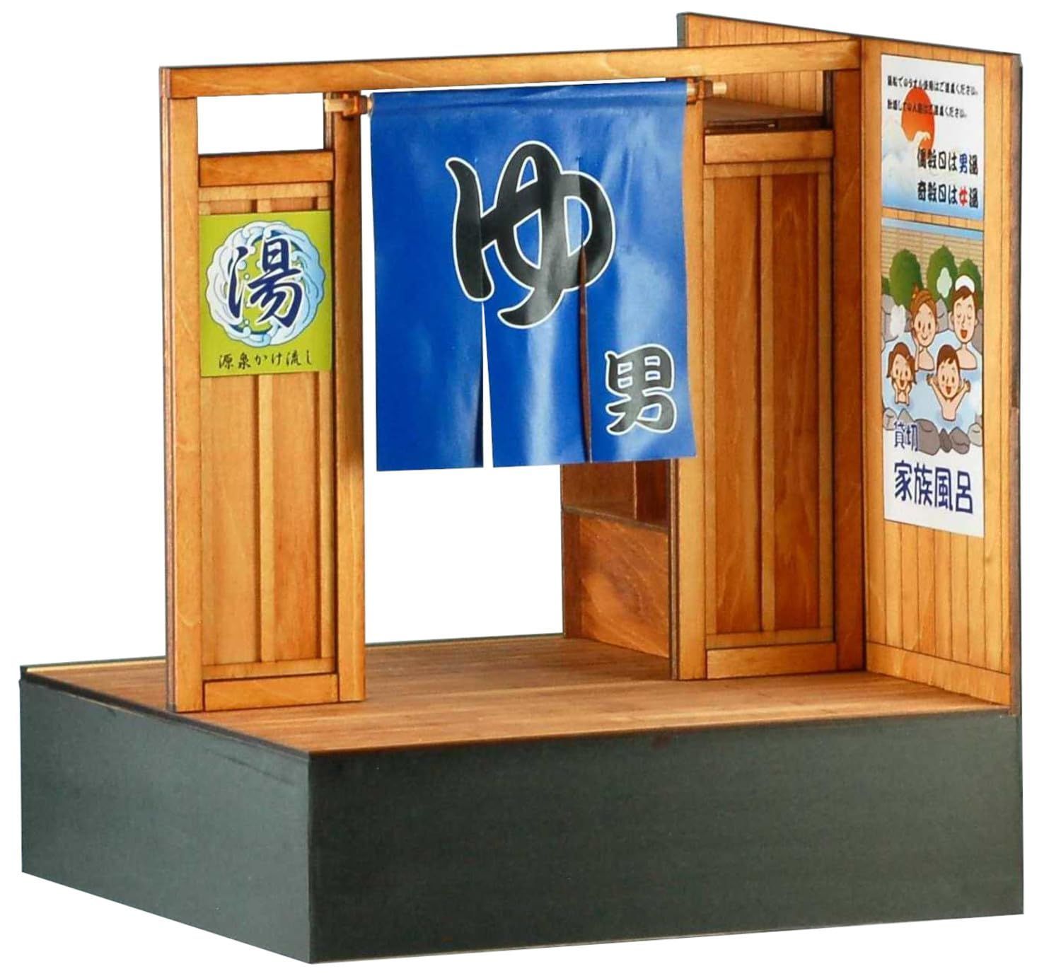 コバアニ模型工房 1|12 和の造作シリーズ 老舗旅館の露天風呂出入口 木製ミニチュアキット WZ-026