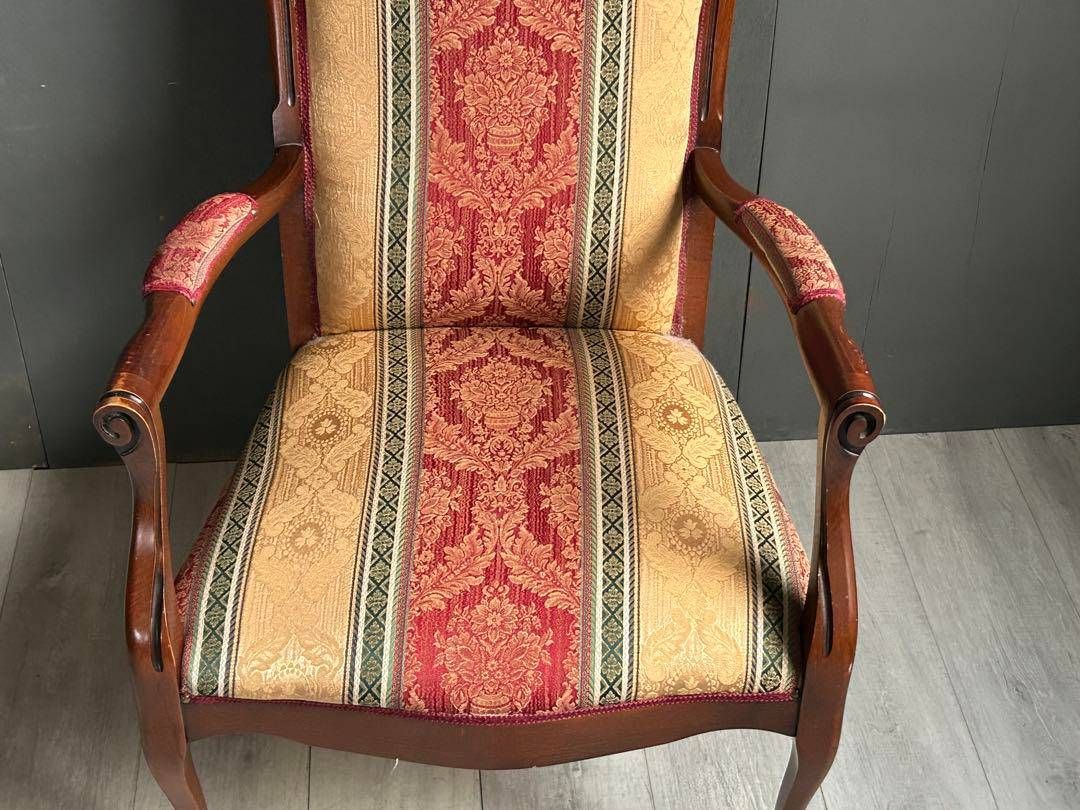 希少　クラシック　ストライプ　ヨーロピアン　鋲打ち　アームチェア　リベット　SZ 希少 クラシック ストライプ ヨーロピアン 鋲打ち アームチェア