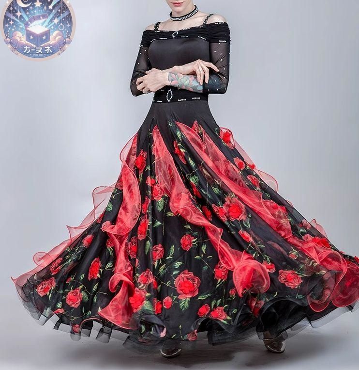 ♥ 社交ダンスドレス モダンダンス スタンダードドレス オーダーメイド