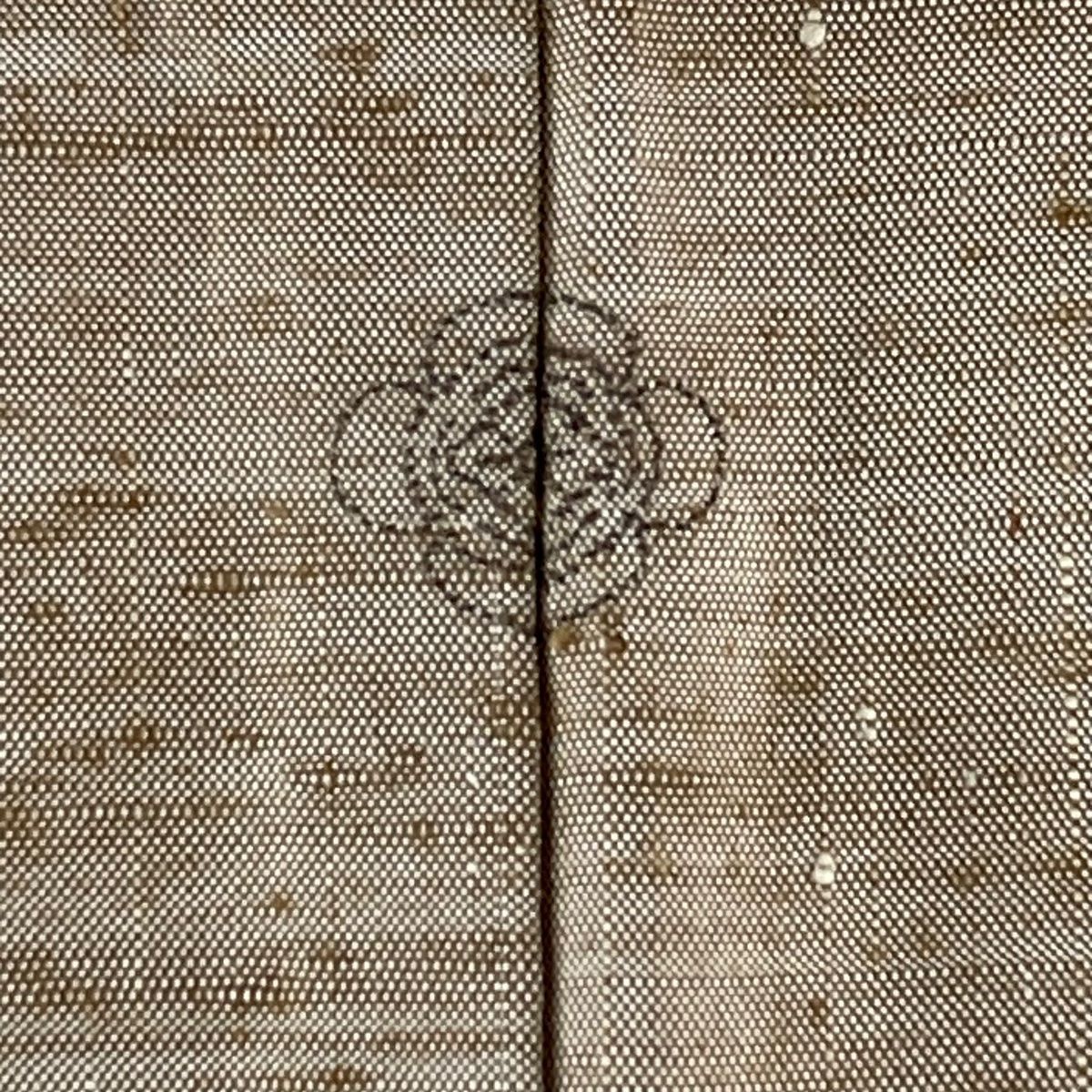 付下げ 身丈158.5cm 裄丈64cm M 袷 能州紬地 上島洋山 落款 幾何学模様  