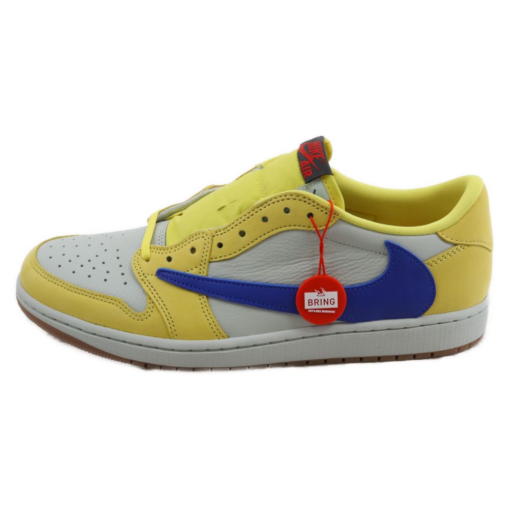 NIKE (ナイキ) ×Travis Scott WMNS AIR JORDAN 1 RETRO LOW OG DZ4137-700 トラヴィススコット ウィメンズ エアジョーダン1 レトロ OG カナリー ローカットスニーカー