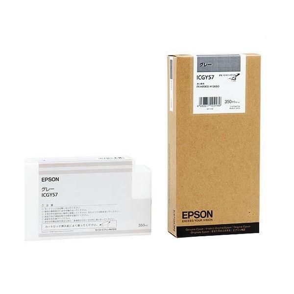 (まとめ) エプソン EPSON PX-P／K3インクカートリッジ グレー 350ml ICGY57 1個 〔×10セット〕