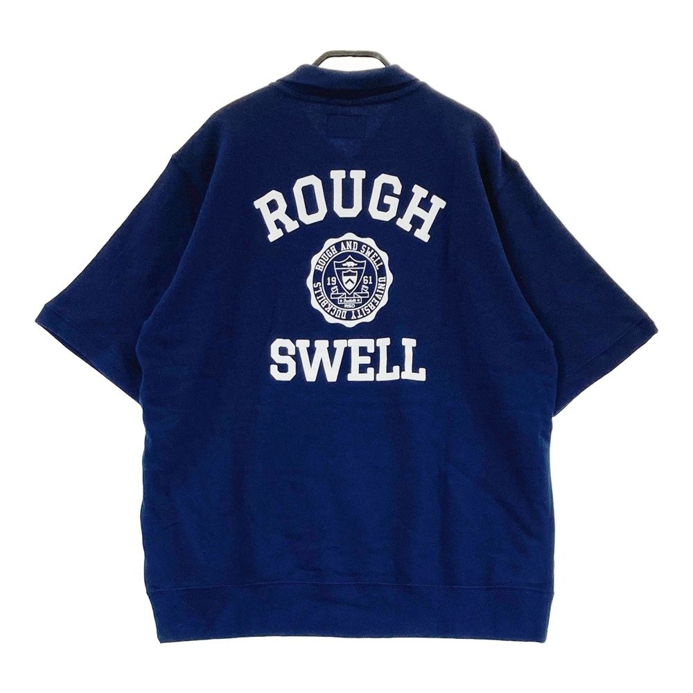 サイズ L ROUGH-SWELL ラフアンドスウェル モデル ハーフジップ 半袖 スウェットトレーナー ネイビー系 240101537920 ゴルフウェア メンズ ストスト
