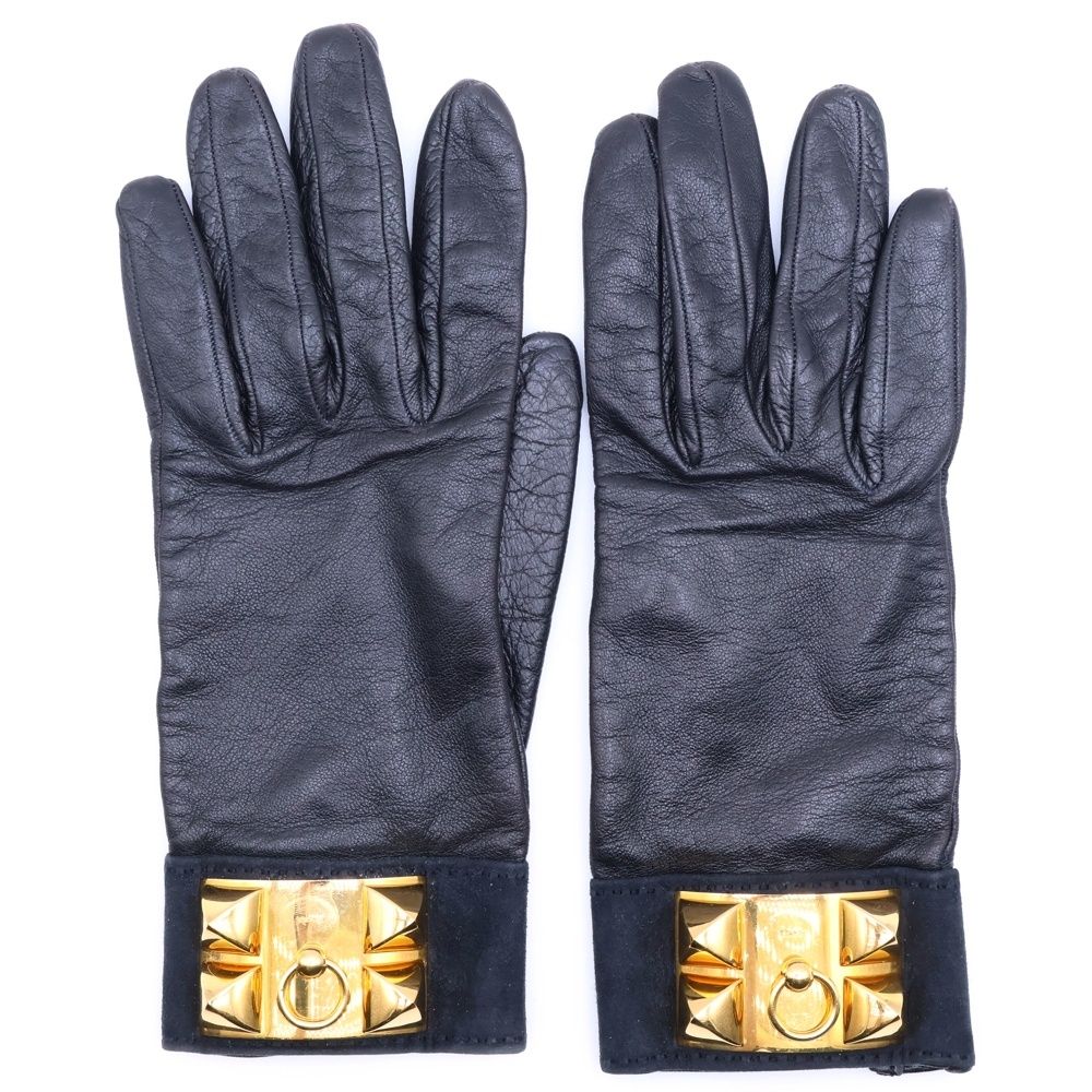HERMES エルメス コリエドシアン メドール レザーグローブ 手袋 HERMES