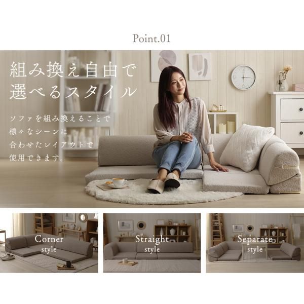 組み合わせ自由  コーナーローソファ　フロアタイプ　２セット 組み合わせ自由 国産 コーナーローソファ フロアタイプ Linum