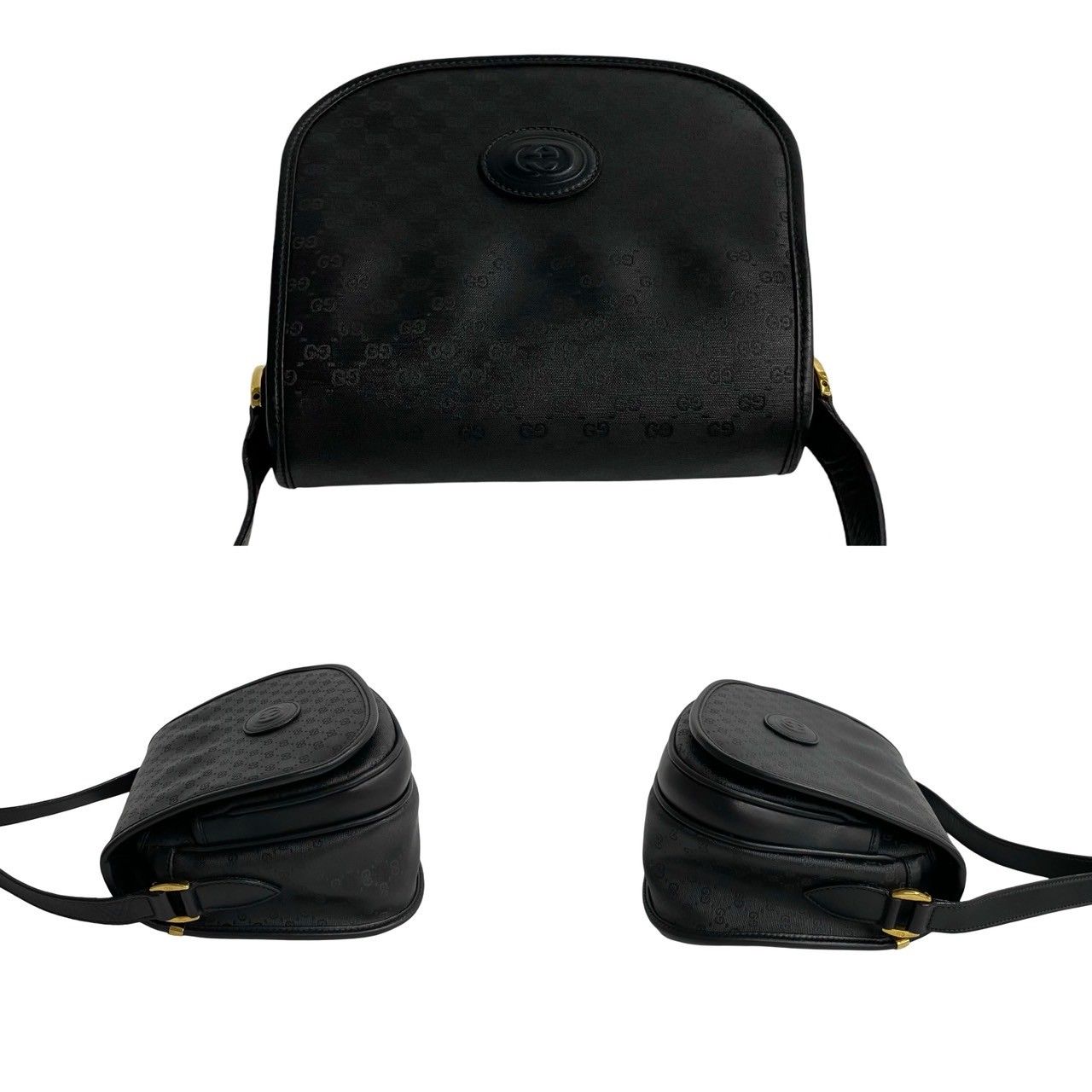 極 美品 GUCCI グッチ オールドグッチ マイクロ GG 柄 ロゴ レザー 本