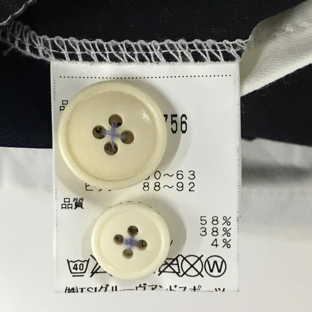 パーリーゲイツ スカート 白×ダークネイビー 太ボーダー ニコ
