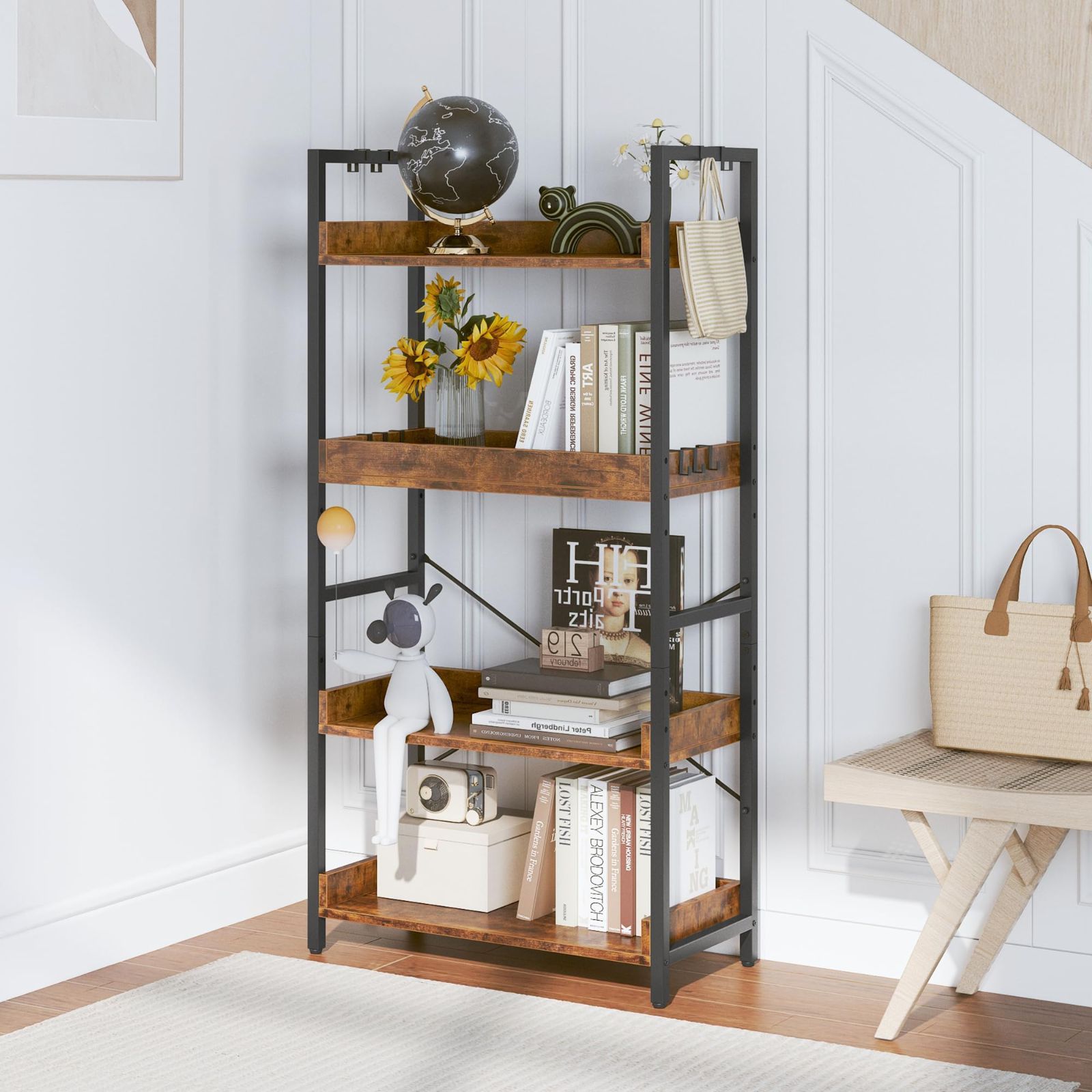 Amazon｜ラック 木製 木製ラック ウッディラック 4段 幅60