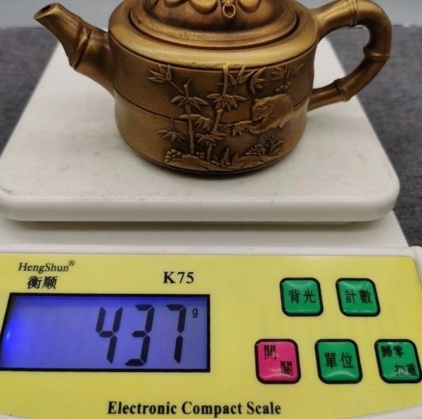 新品】銅製 パンダ竹壺 茶壺 徳利 茶道具 装飾品 工芸品 置物