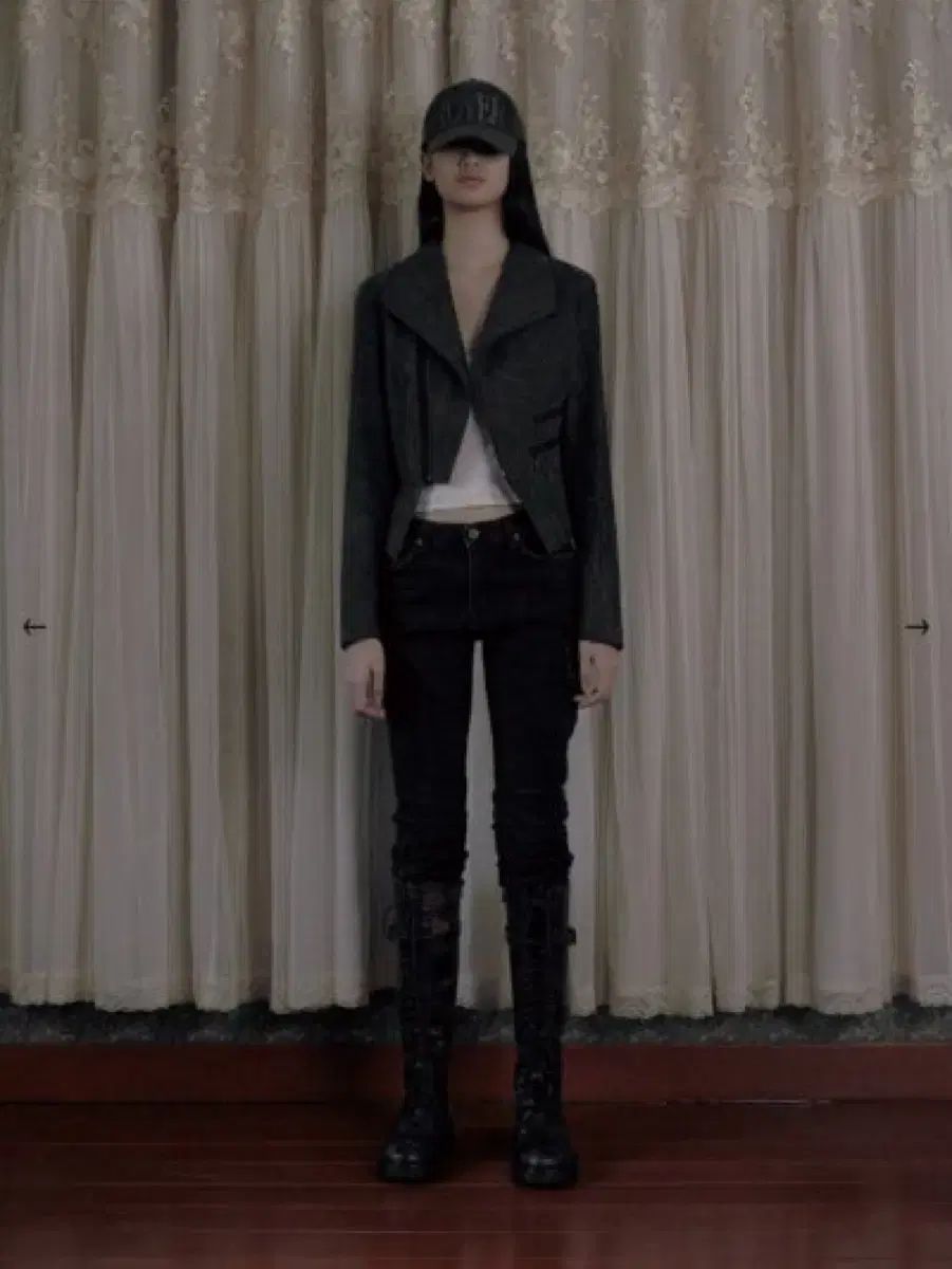 BOHEMSEO ボヘミアンソウル キリスト DIAGONAL ダイアゴナル ジップアップ ジャケット チャコール