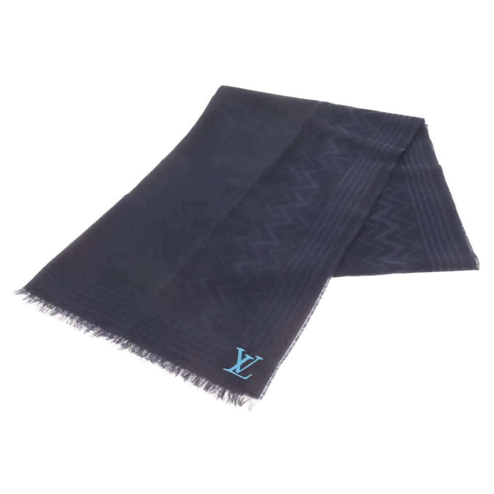 【Louis Vuitton】モノグラム ロゴ刺繍 ストール LOUIS VUITTON (ルイヴィトン) Zig Zag Stole ジグザグ ロゴ刺繍