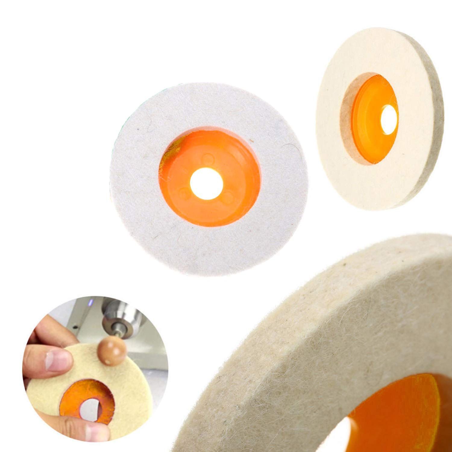 100 mm フェルトバフ 肉厚9 金属研磨 フェルトディスク 鏡面加工 細目パフ akindou