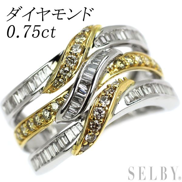 K18YG/WG ダイヤモンド リング 0.75ct - メルカリ 