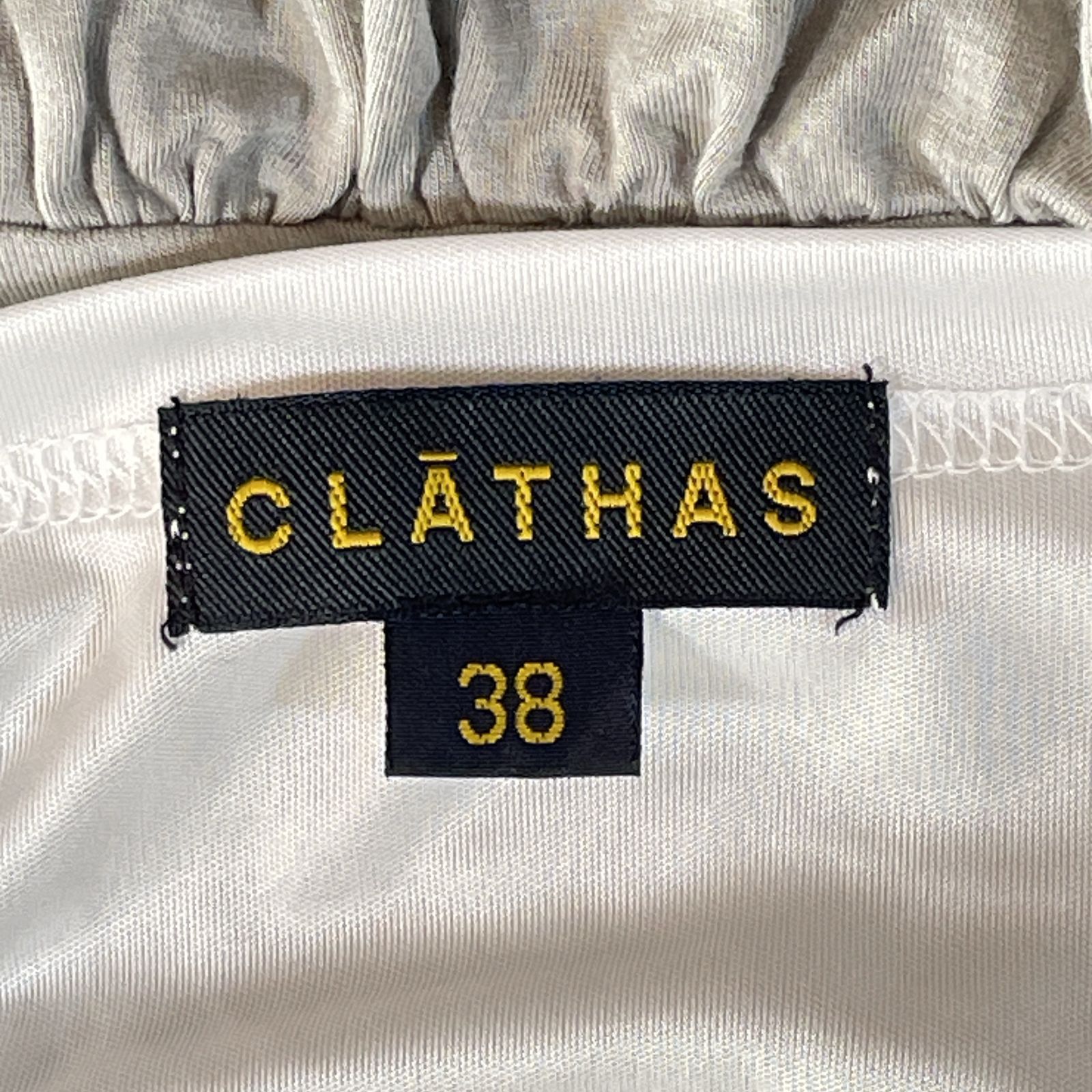 CLATHAS クレイサス 日本製 38 ホワイト×グレー 切り替え フリル