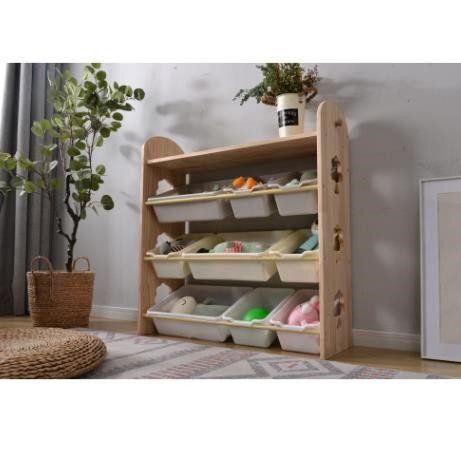 おもちゃ収納4段ラック 子ども用家具 天然木
