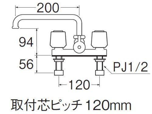 大特価】三栄 水栓金具 【SK710-LH】ツーバブルデッキシャワ混合栓