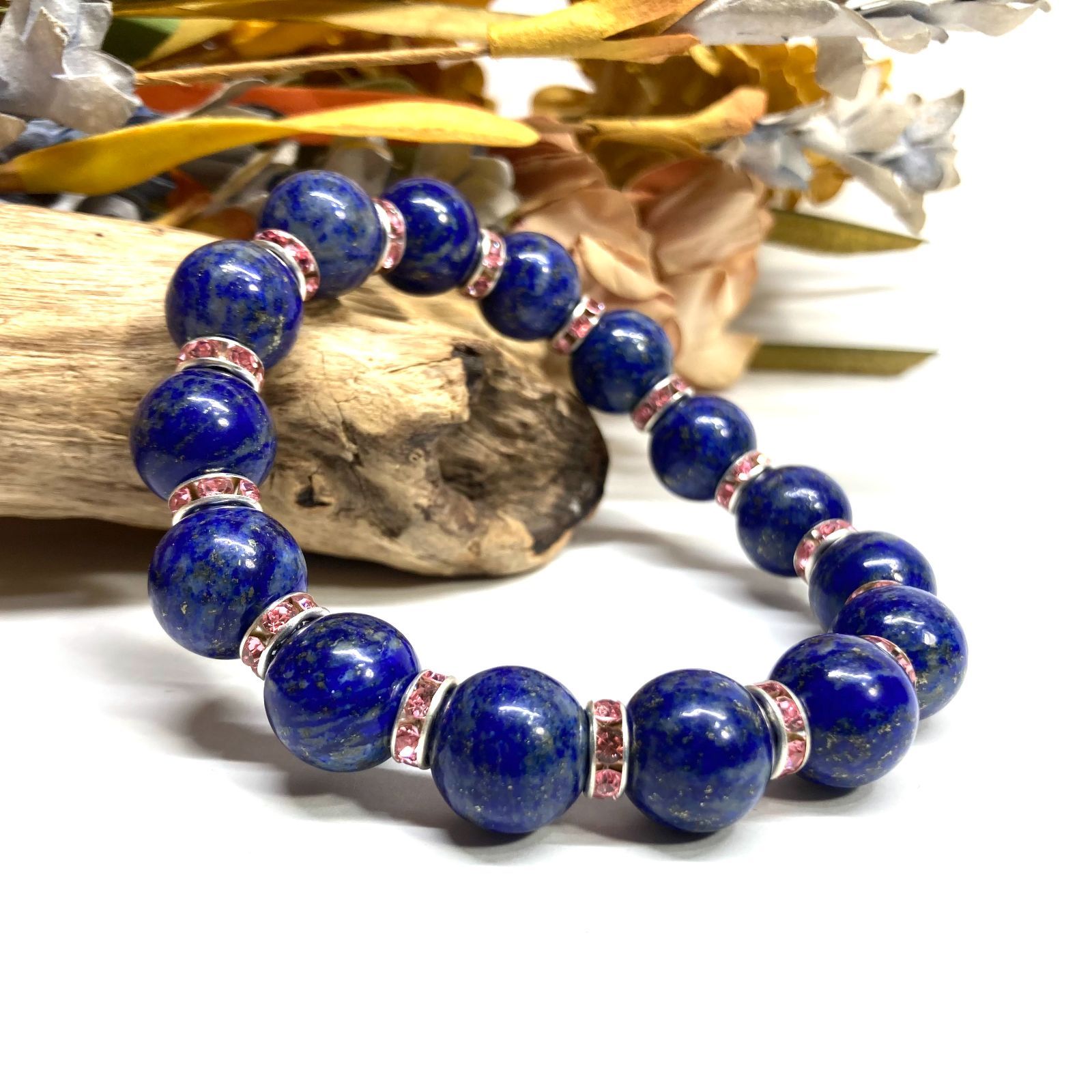 【お得，豊富な】 ラピスラズリ パワーストーン ブレスレット 12mm 天然石ブレス （ピンク）9月・12月誕生石 メンズ・レディース 男性・女性 数珠ブレス 開運  [a] ブレスレット・バングル