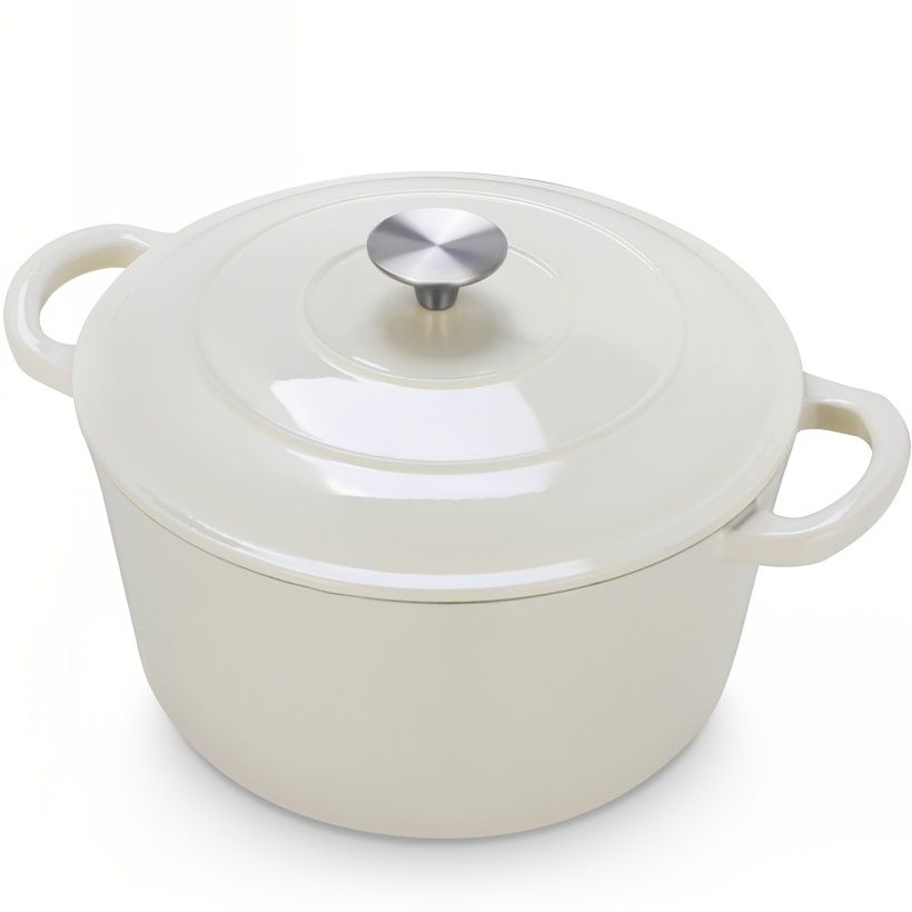 6L オーブン キャストアイアン 500°Fまで安全 容量大 ノンスティック ダブルハンドル 簡単クリーニング パン焼き 煮込み ローストに最適 クリスマス-感謝祭に最適 ブルー|ホワイト|レッドで入手