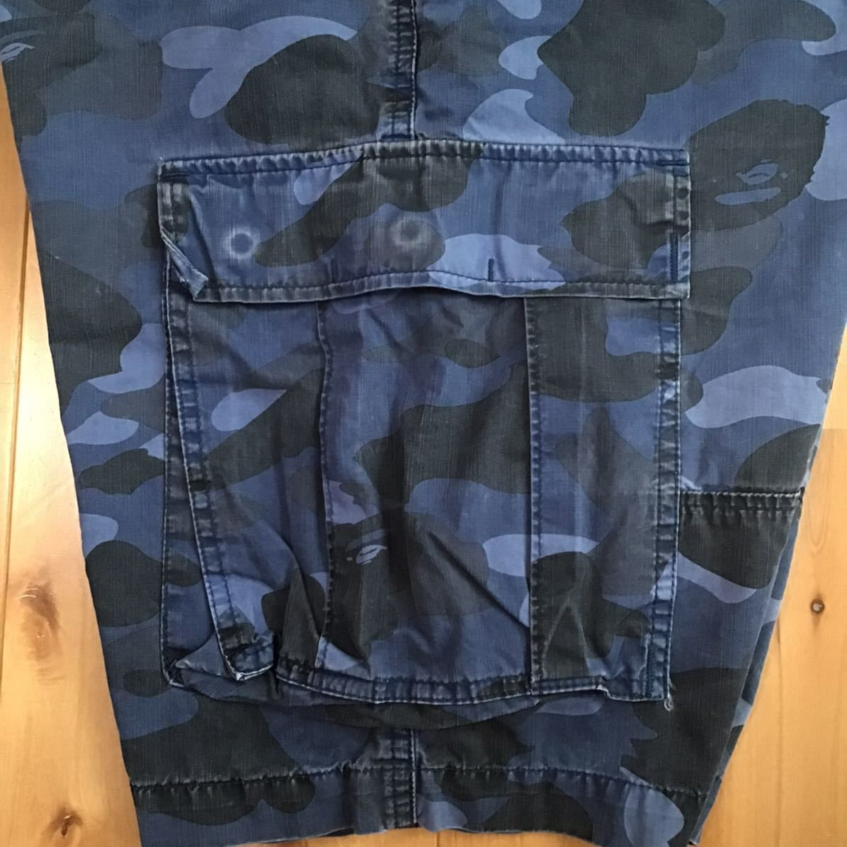☆初期☆ Blue camo カーゴ ハーフパンツ Mサイズ a bathing ape ☆初期☆ Blue camo カーゴ ハーフパンツ Mサイズ a bathing ape