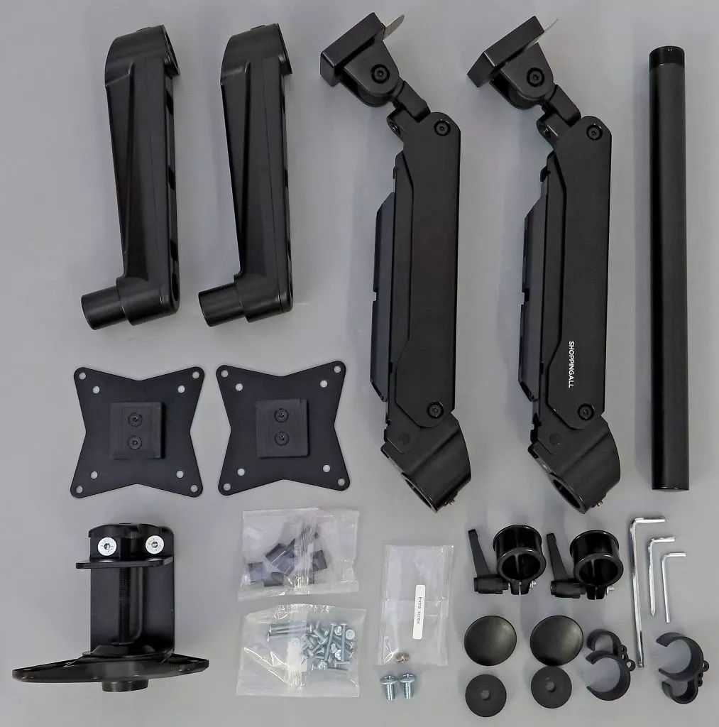 PCハード SHOPPINGALL 2画面用ガススプリングモニターアーム ブラック SA-GA24