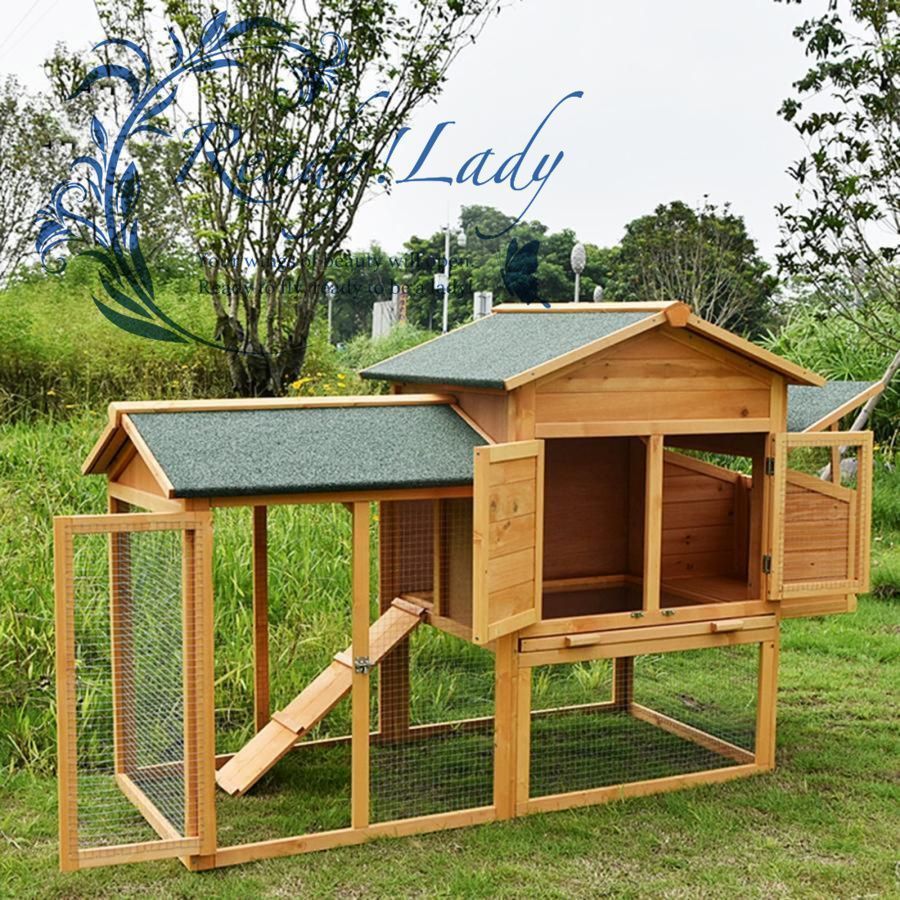 推薦 屋外 木製 大型 鳥かご 鳥ケージ 鶏鶏小屋 ライト付き家禽ケージ チキンケージ2階屋外木製