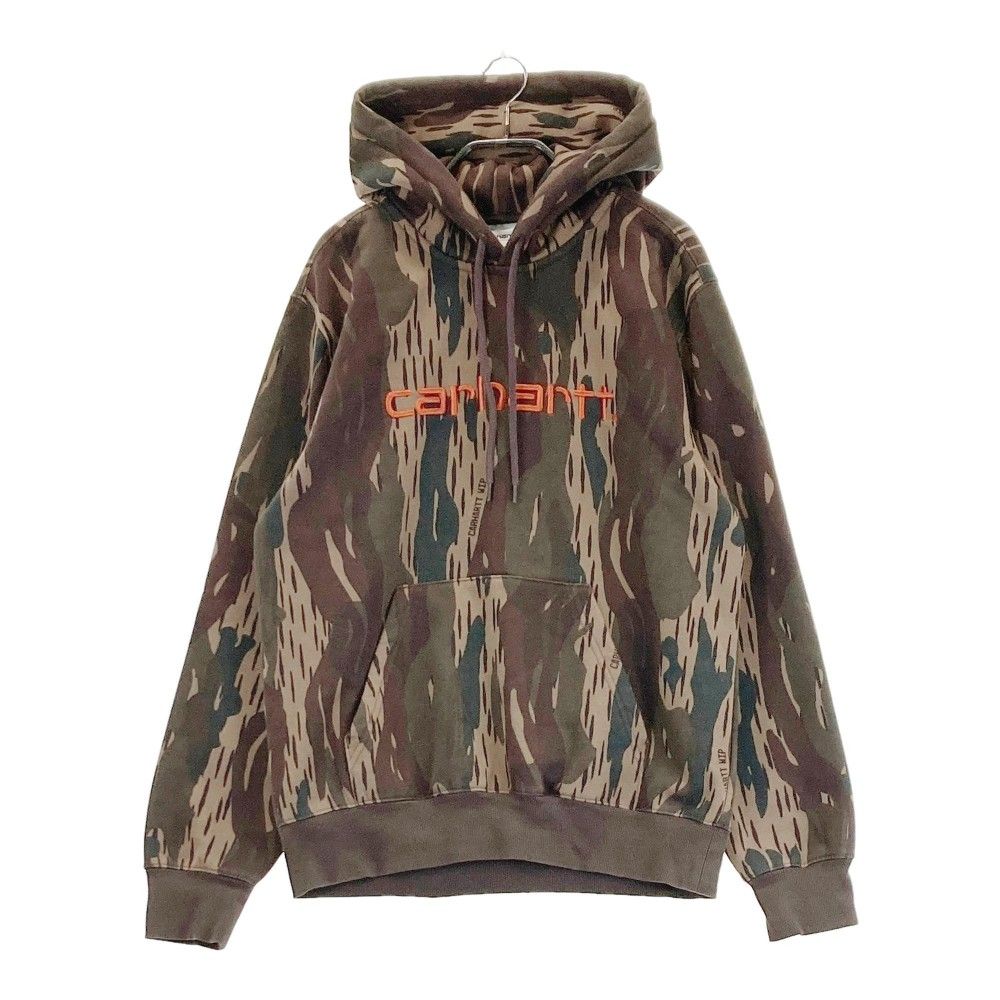carhartt カーハート  裏起毛 スウェットパーカー 総柄 ブラウン系 S [240101370050] メンズ