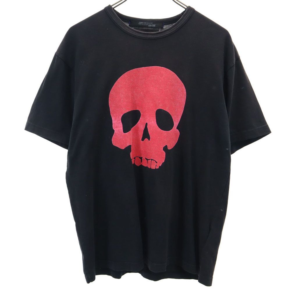 ジュンヤワタナベコムデギャルソンマン 日本製 スカル フロッキープリント 半袖 Tシャツ ブラック JUNYA WATANABE COMME des GARCONS MAN メンズ 古着 【240510】 メール便可