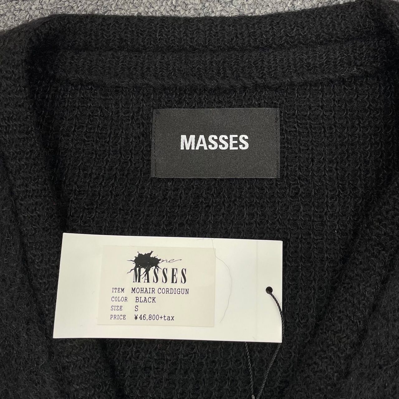 マシス MASSES モヘア カーディガン BLACK 黒 MASSES(マシス) / MOHAIR CARDIGAN| 公式通販・JACK in the NET