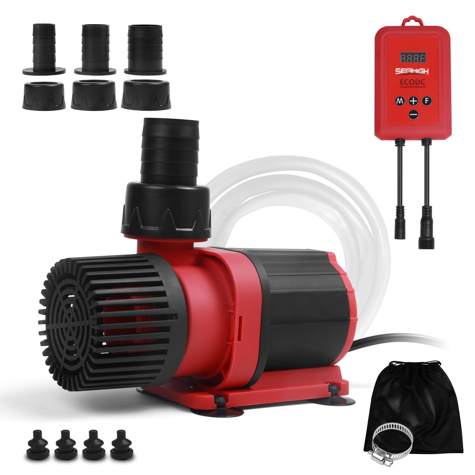 Onlit 水中ポンプ 排水ポンプ 循環ポンプ 吐出量6000L H 最大揚程4.5M 45W 100V 50 60Hz通用 20段階流量調整 外部スイッチ 海水用 電動 清水用 家庭用 通常排水 ウェーブ フィードモード 2mホース フィルター付き 水