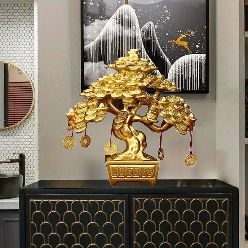 金のなる木 金 黄金 ゴールド 豪華 招財樹 富 繁栄 オブジェ