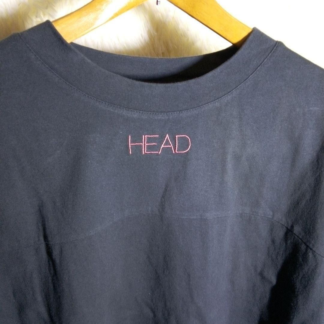 訳あり HEAD【L】半袖Tシャツ ブラック メンズ ワンポイントロゴ スポーツ