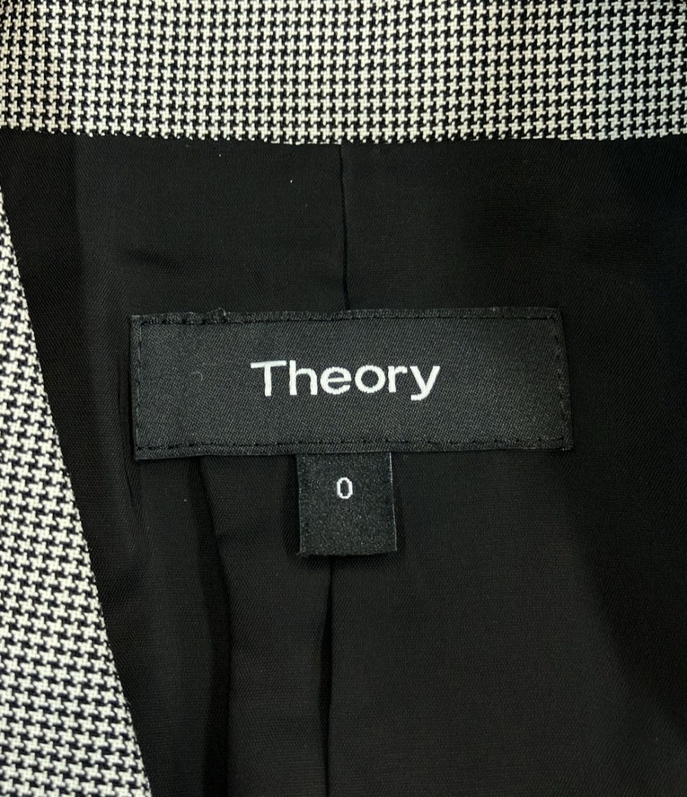 美品【セオリー】ジャケット　千鳥格子　XS-S 美品 セオリー テーラードジャケット 千鳥格子柄 レディース