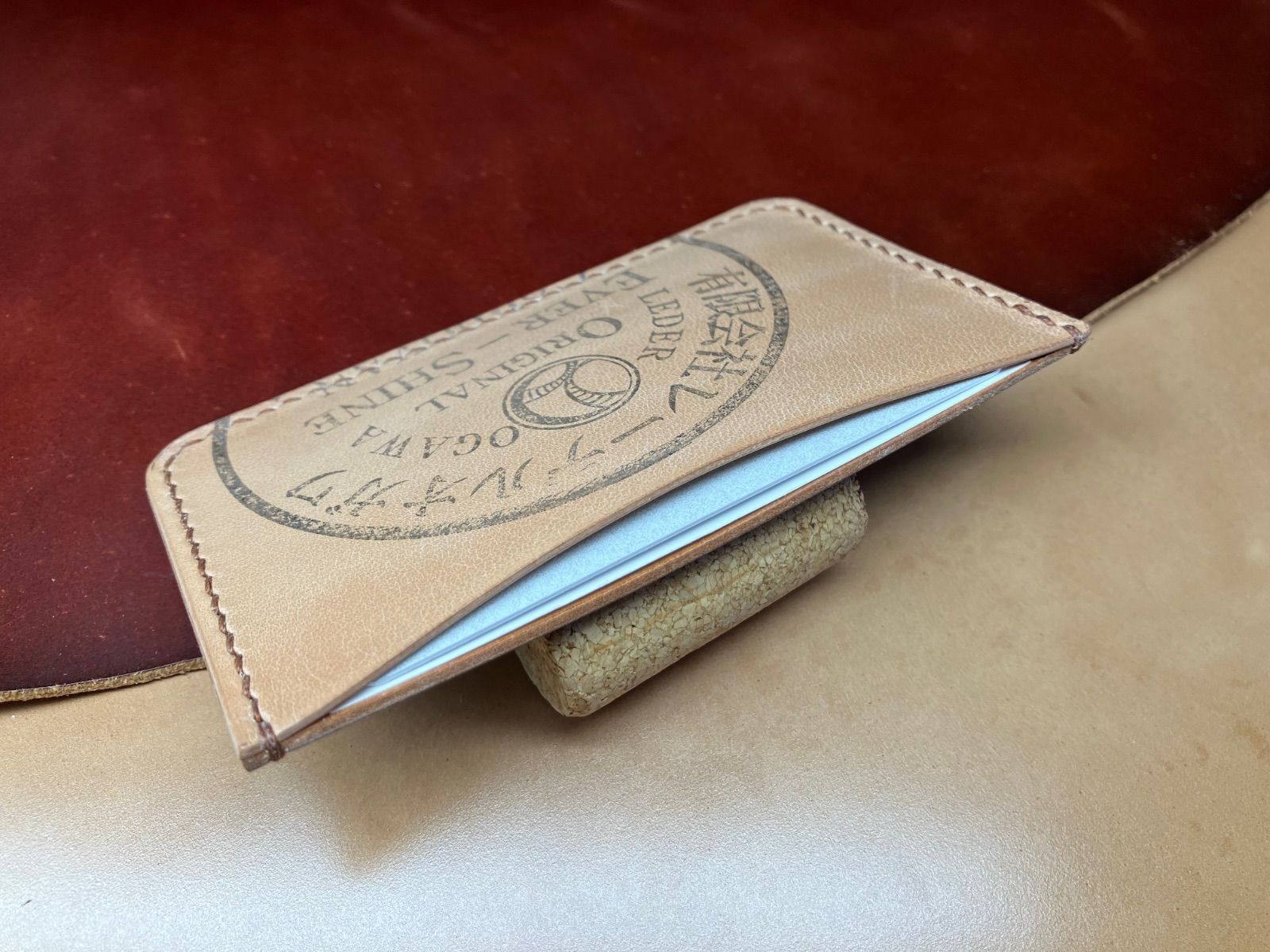 大容量名刺入れ　コードバン　ナチュラル　レーデルオガワ 楽天市場】日本製 レーデルオガワ社製 高級レザー コードバン 名刺入れ