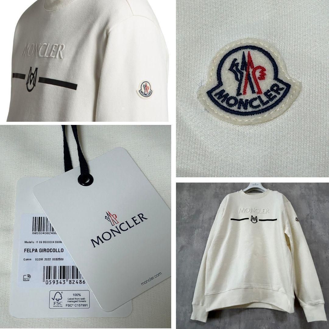 ☆新品未使用タグ付き・本物保証☆MONCLER LOGO SWEATSHIRT ロゴ刺繍 スウェット 各サイズ S～XXL アイボリー色 - メルカリ