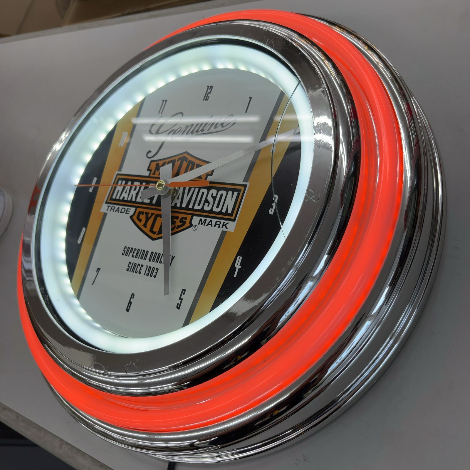 新品　訳あり　ハーレー　ネオンクロック　Harley-Davidson 掛時計 Harley Davidson ハーレーダビッドソン ネオンクロック ネオン管