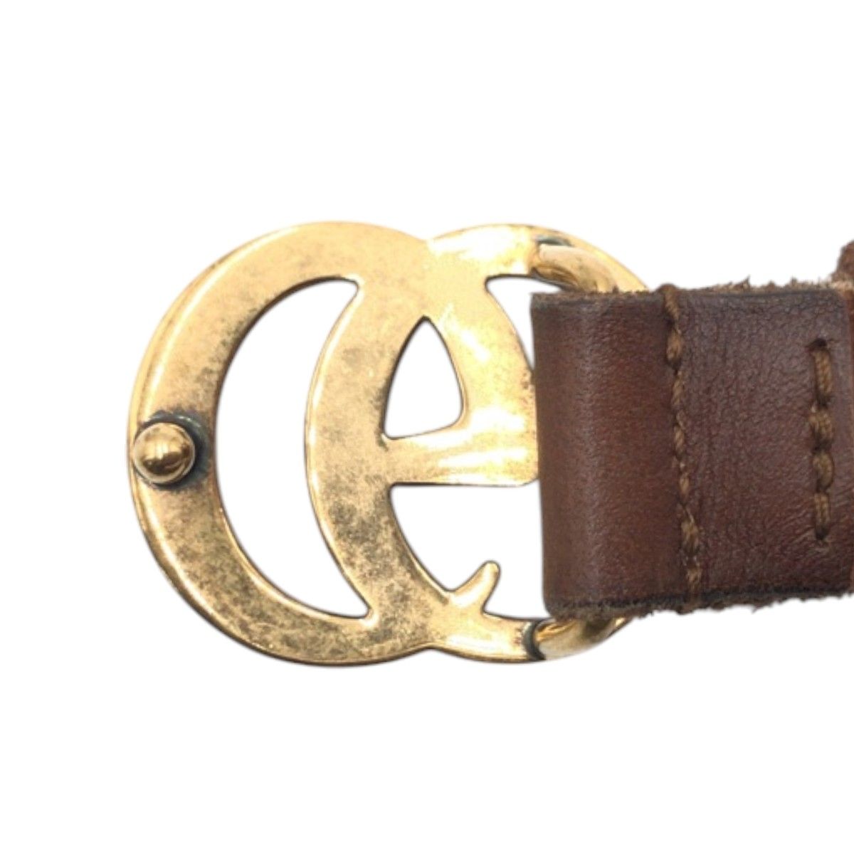美品 GUCCI グッチ GGマーモント ブラウン ゴールド レザー/メタル 