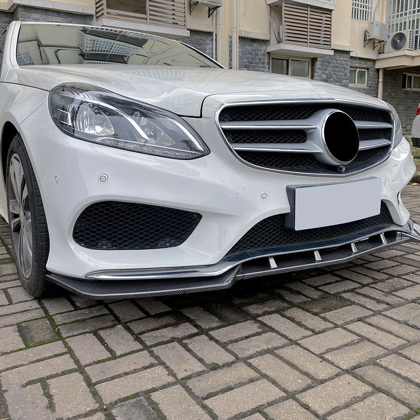 メルセデス ベンツ Eクラス W212 Facelift 2013-2015 AMG Line フロントリップ フロントスプリッター外装カスタム 鋼琴黒 カーボン調 PP製LMQ62