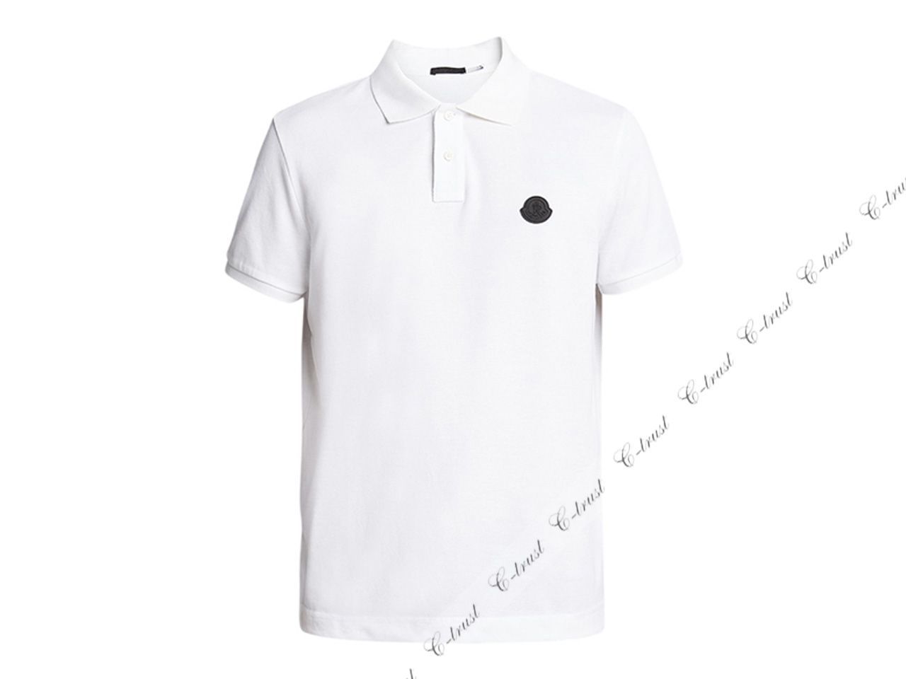 MONCLER モンクレール　ポロシャツ　トリコロール　ホワイト　M MONCLER モンクレール トップス シャツ ポロシャツ ポロ 半袖