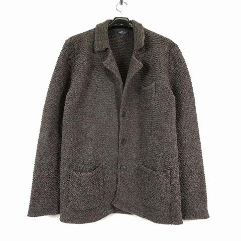 BARNEYS NEW YORK カーディガン ノーカラーニットジャケット ツイード 