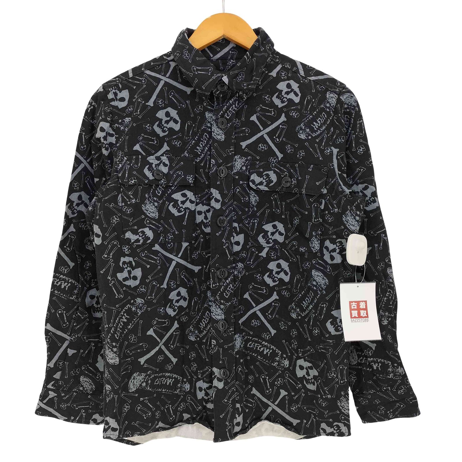 leflah半袖シャツ レフラー Leflah 総柄 ドッキング 半袖 シャツ メンズ JPN：M